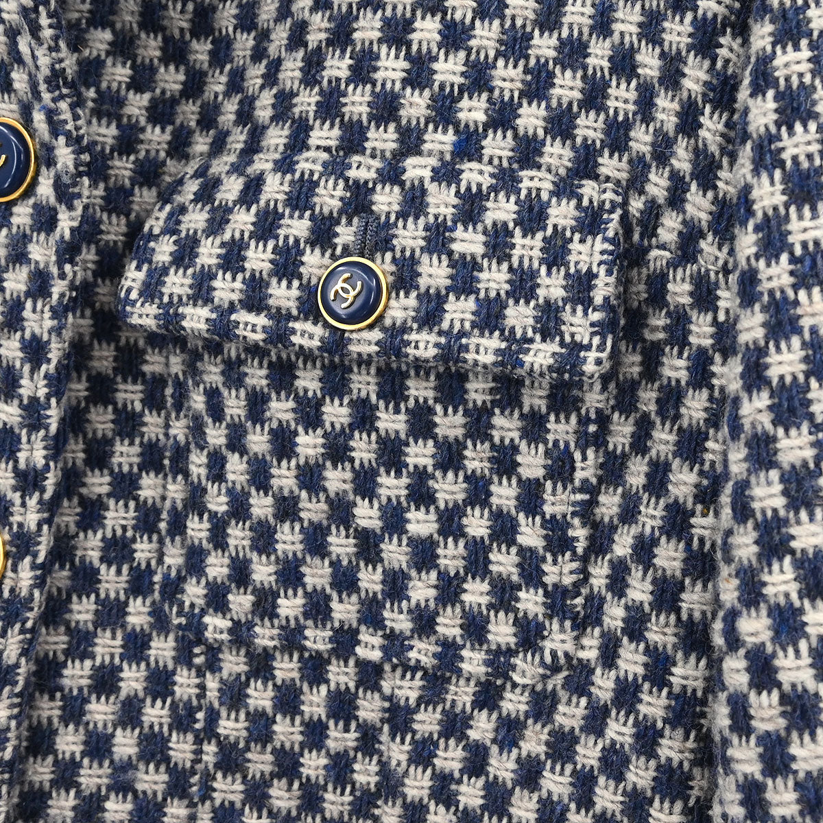 Chanel Single Breasted Jacket Navy #40