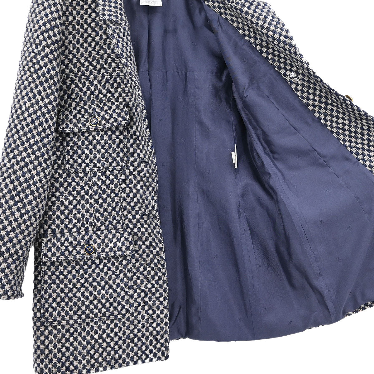Chanel Single Breasted Jacket Navy #40