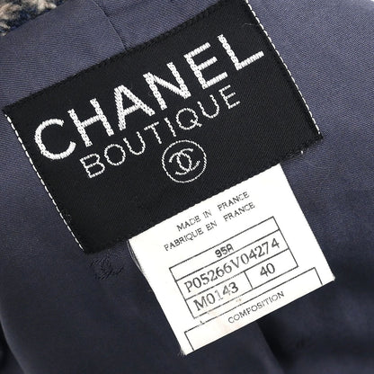 Chanel Single Breasted Jacket Navy #40