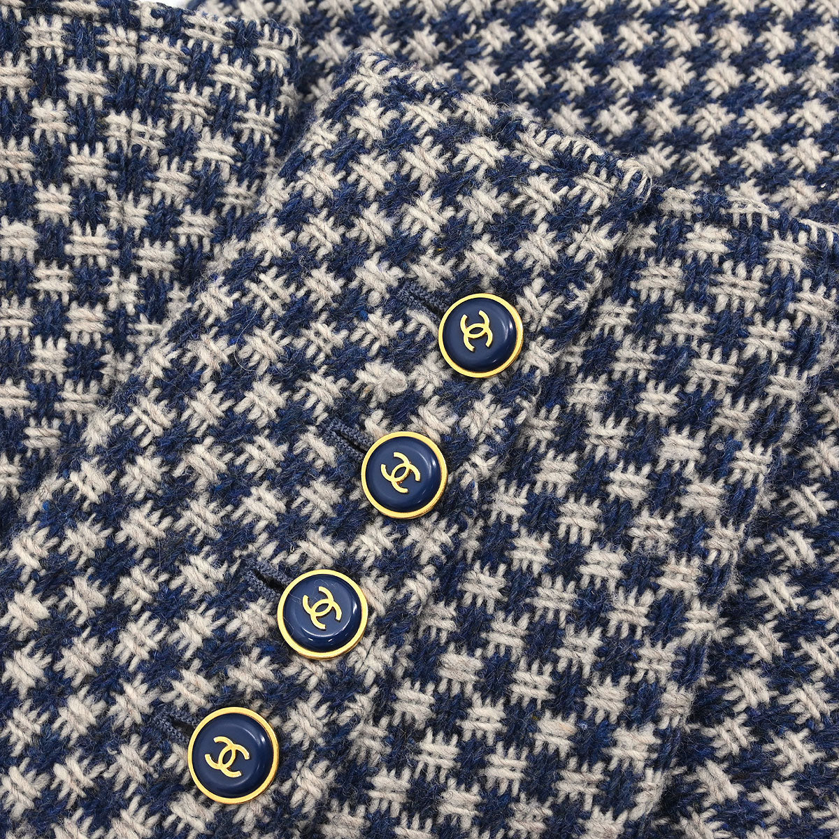 Chanel Single Breasted Jacket Navy #40