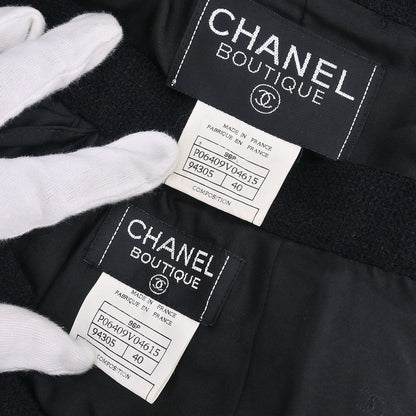 Chanel Setup Suit Jacket Skirt Black #40