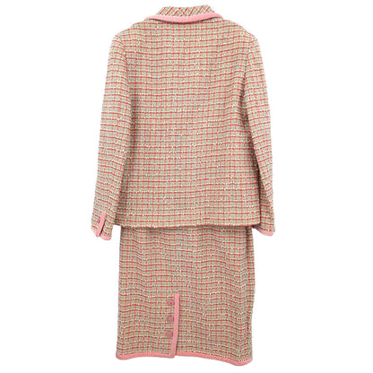 Chanel Setup Suit Jacket Skirt Pink #40