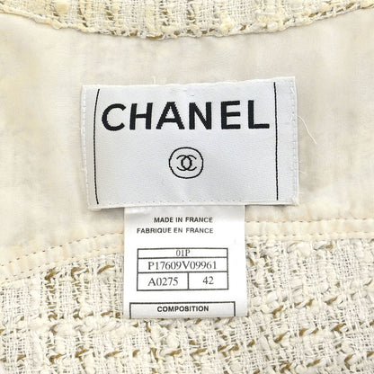 Chanel Single Breasted Jacket White #42