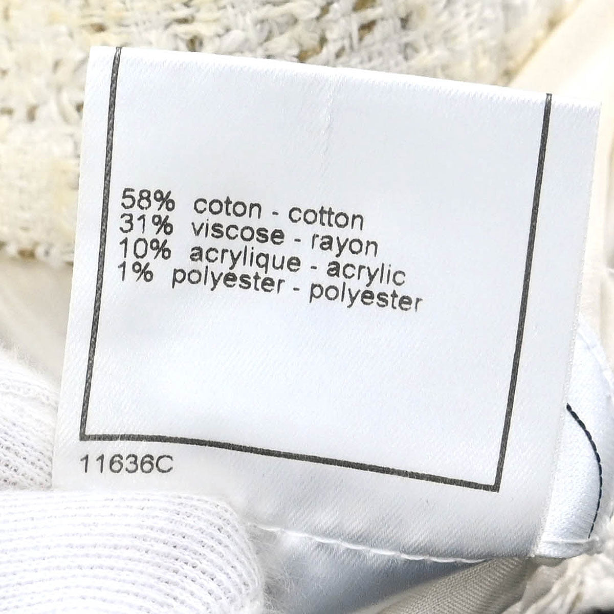 Chanel Single Breasted Jacket White #42