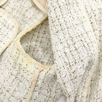 Chanel Single Breasted Jacket White #42