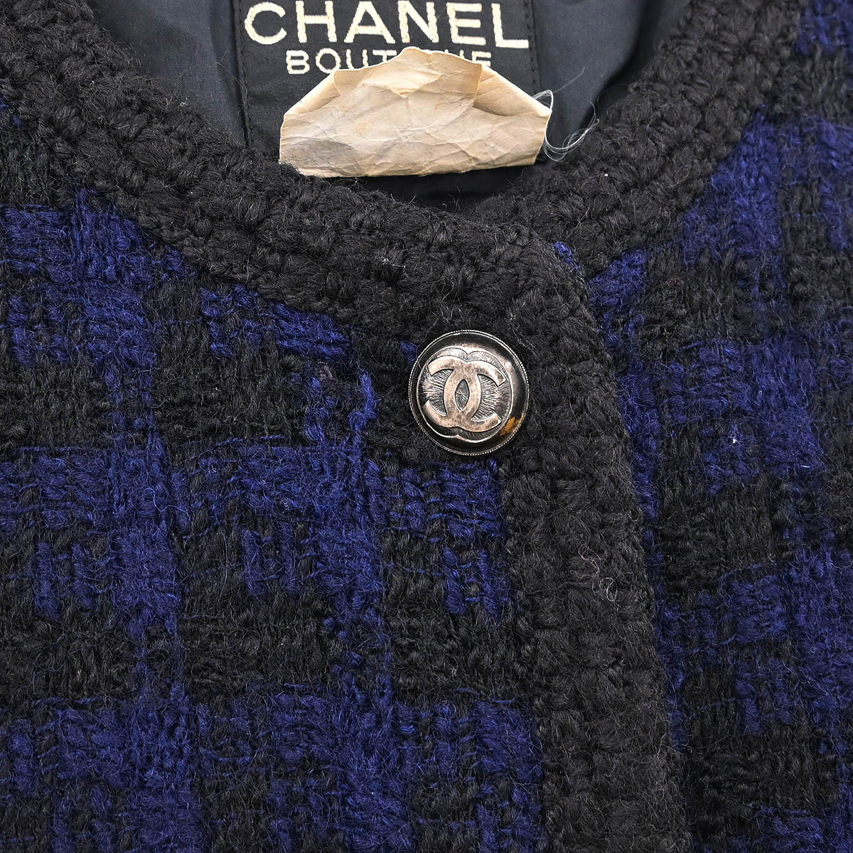 Chanel Single Breasted Jacket Navy #38