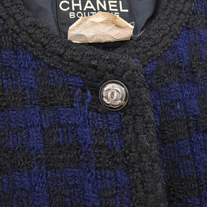 Chanel Single Breasted Jacket Navy #38