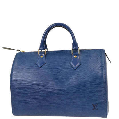 Louis Vuitton Blue Epi Speedy 30 Handbag M43005