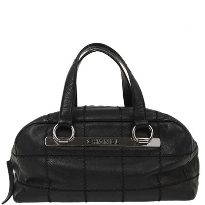 Chanel 2005-2006 Black Caviar Choco Bar Handbag