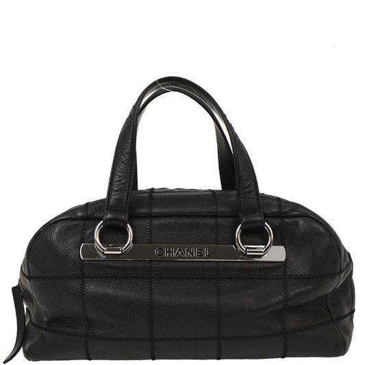 Chanel 2005-2006 Black Caviar Choco Bar Handbag