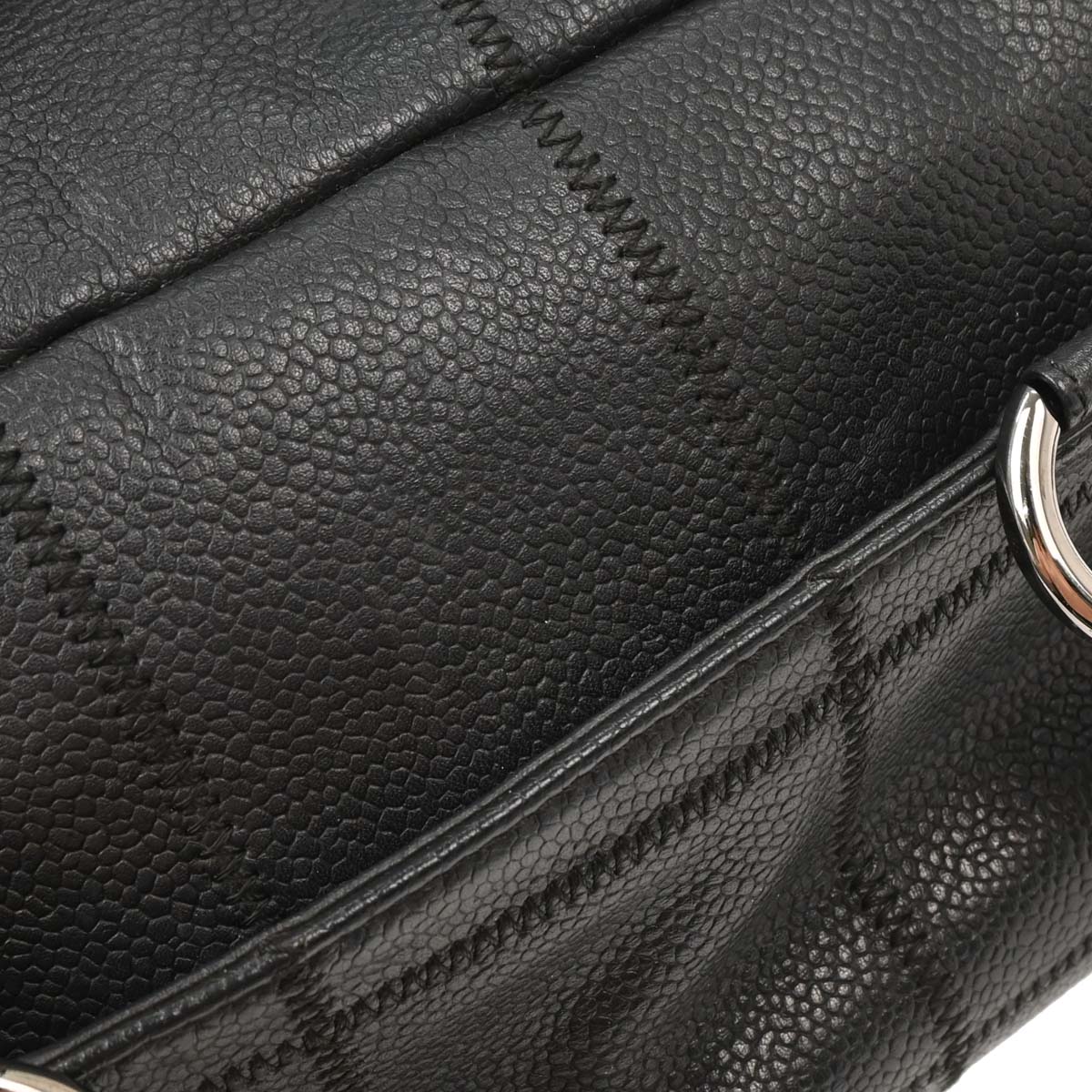 Chanel 2005-2006 Black Caviar Choco Bar Handbag