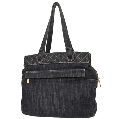 Chanel 2005-2006 Navy Sparkling Denim Tote Handbag