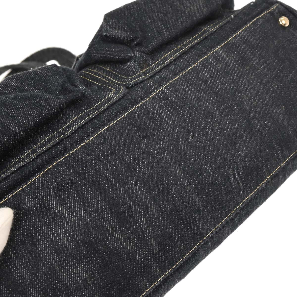 Chanel 2005-2006 Navy Sparkling Denim Tote Handbag