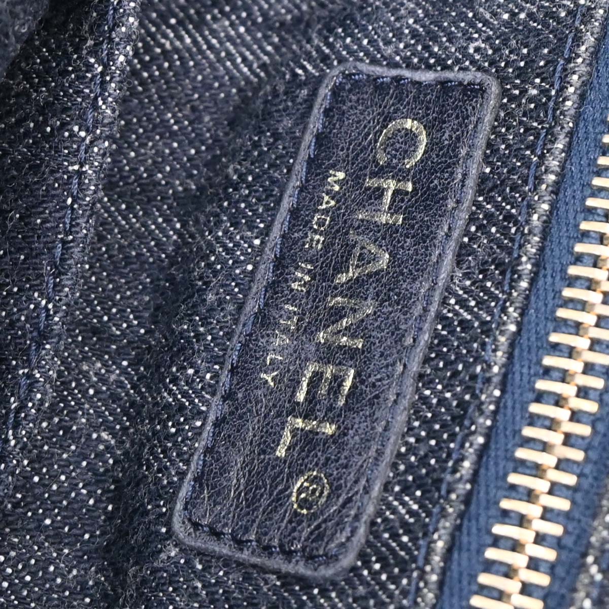 Chanel 2005-2006 Navy Sparkling Denim Tote Handbag