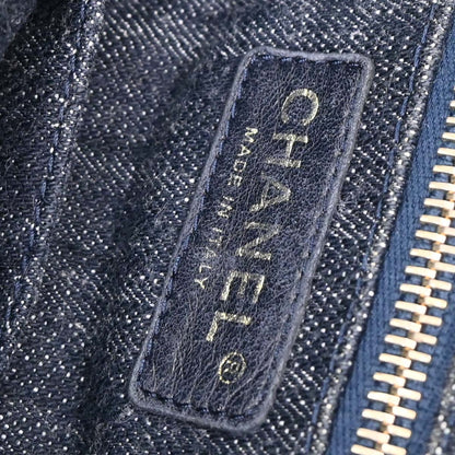 Chanel 2005-2006 Navy Sparkling Denim Tote Handbag