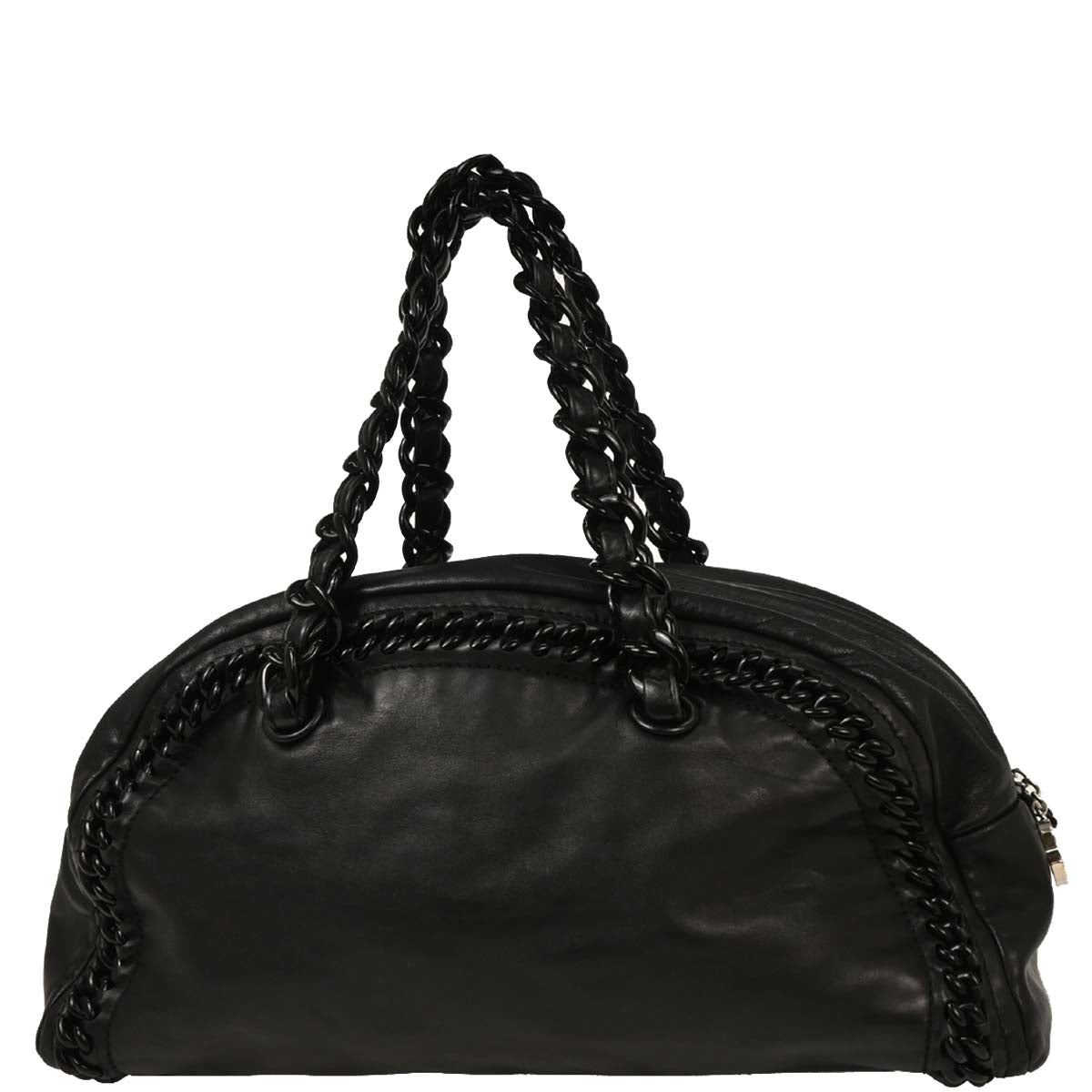 Chanel 1991-1994 Black Calfskin Luxury Line Bowling Bag