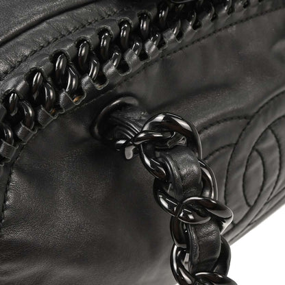 Chanel 1991-1994 Black Calfskin Luxury Line Bowling Bag