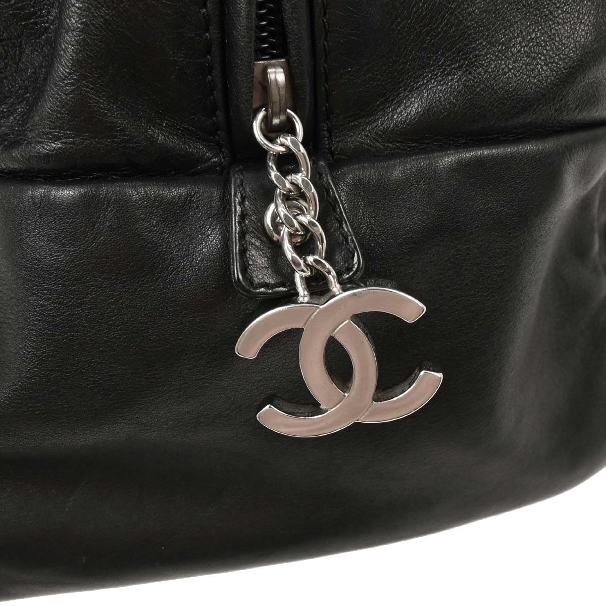 Chanel 1991-1994 Black Calfskin Luxury Line Bowling Bag