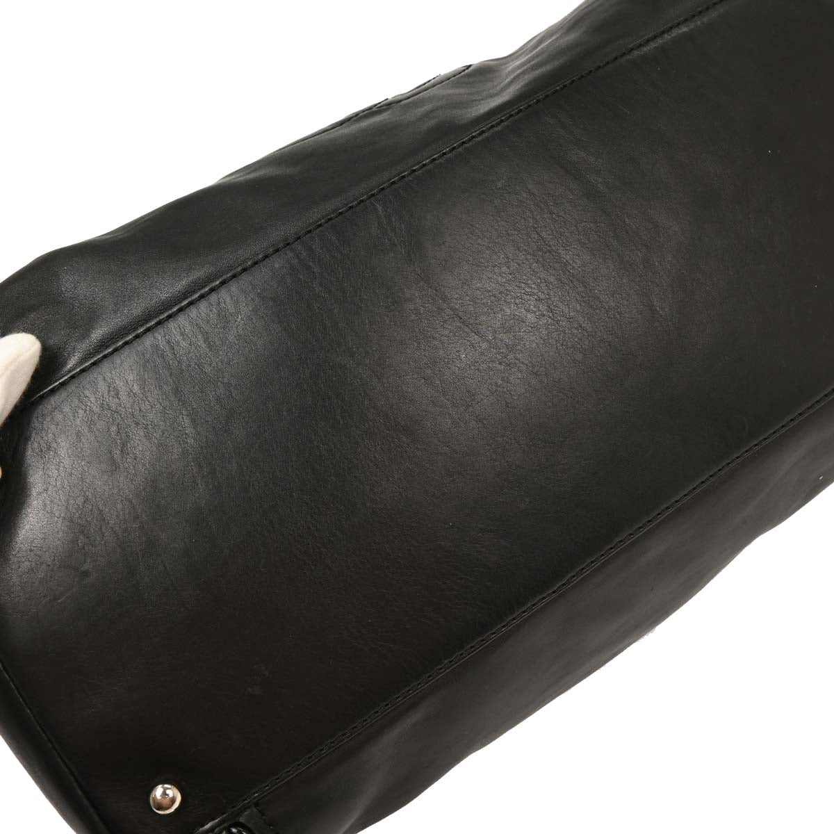 Chanel 1991-1994 Black Calfskin Luxury Line Bowling Bag