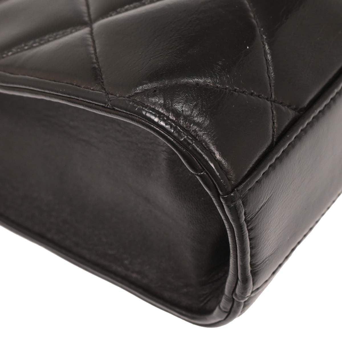 Chanel Black Lambskin Briefcase Handbag