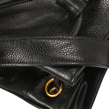 Chanel 1989-1991 Black Calfskin Drawstring Shoulder Bag
