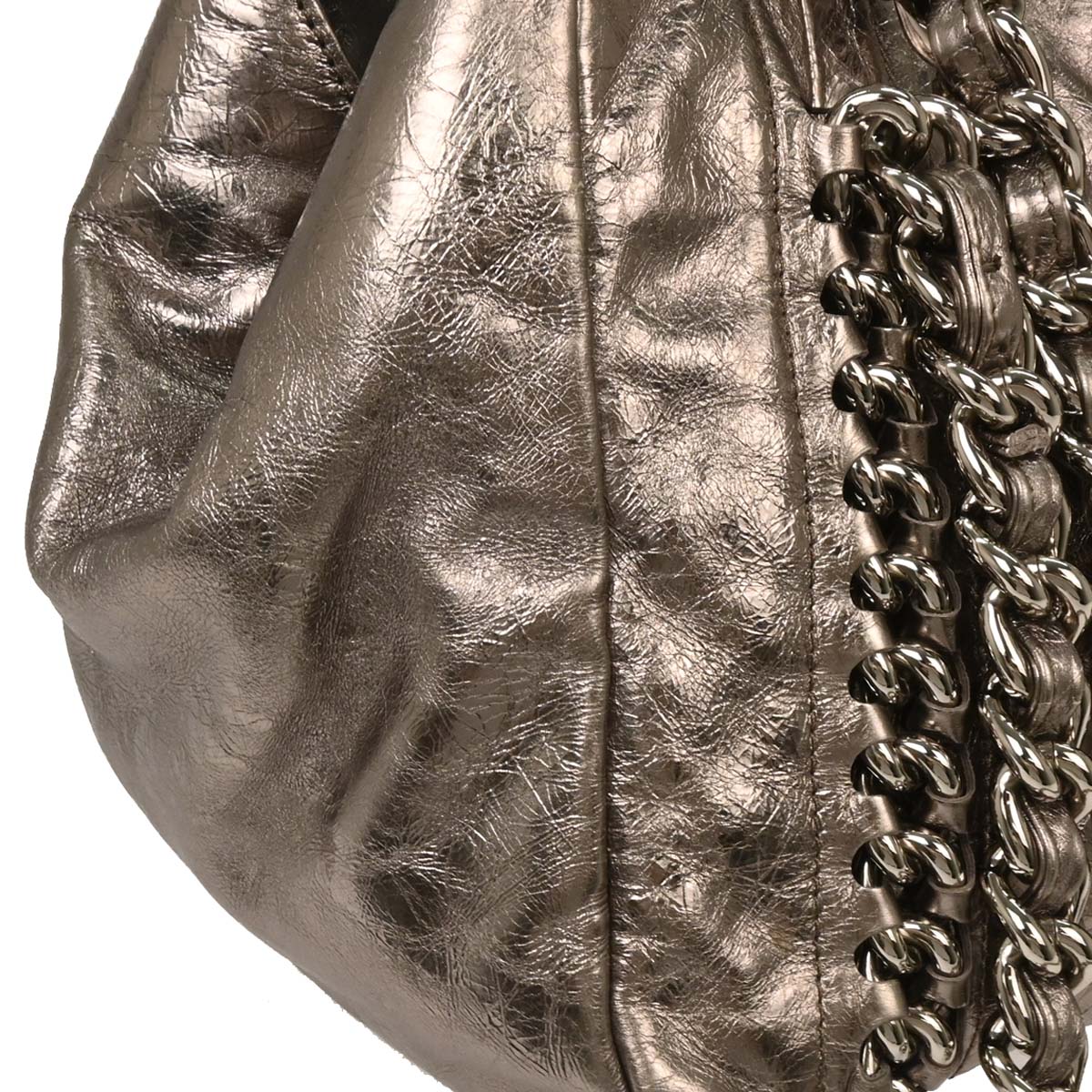Chanel 2008-2009 Silver Calfskin Luxury Line Tote Handbag