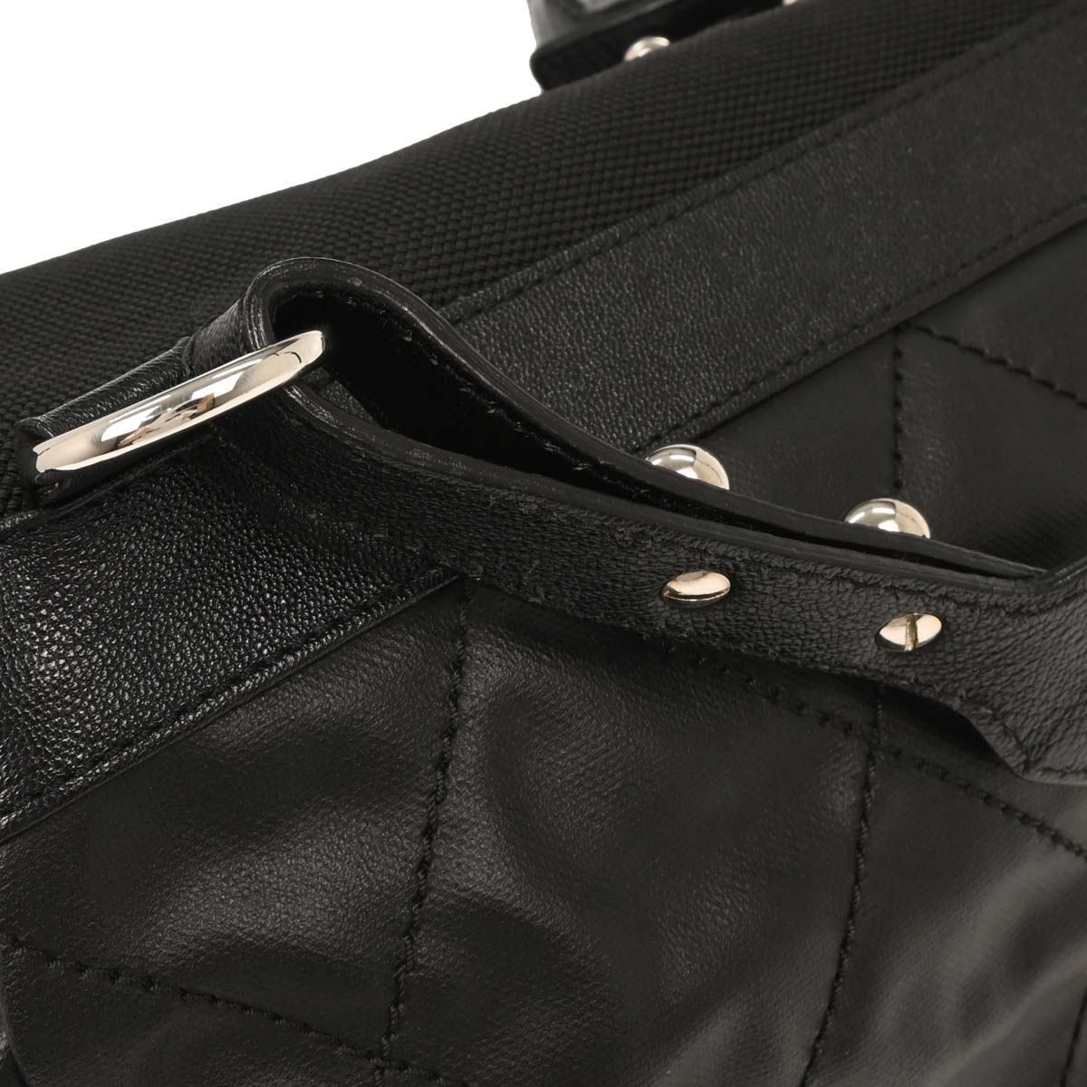 Chanel 2006-2008 Black Calfskin Canvas Shoulder Bag