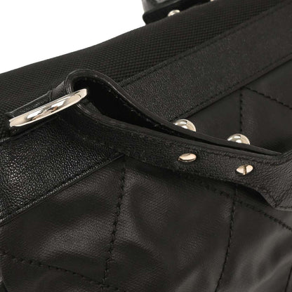 Chanel 2006-2008 Black Calfskin Canvas Shoulder Bag