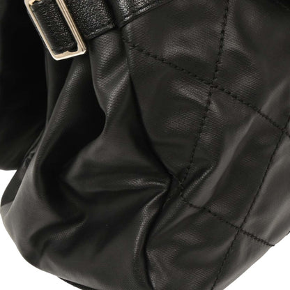 Chanel 2006-2008 Black Calfskin Canvas Shoulder Bag