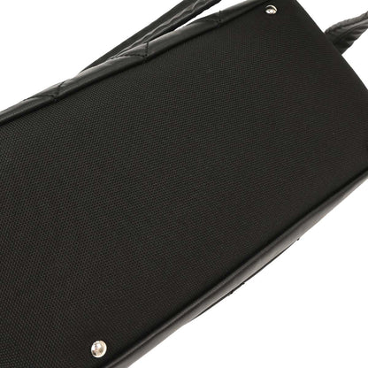 Chanel 2006-2008 Black Calfskin Canvas Shoulder Bag