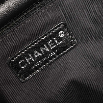 Chanel 2006-2008 Black Calfskin Canvas Shoulder Bag