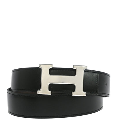 Hermes Black Box Calf Constance Reversible Belt #85 Small Good