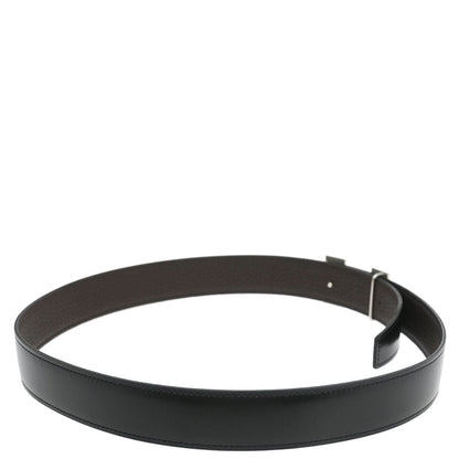Hermes Black Box Calf Constance Reversible Belt #85 Small Good