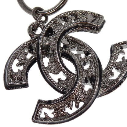 Chanel CC Dangle Piercing Earrings Silver 10A