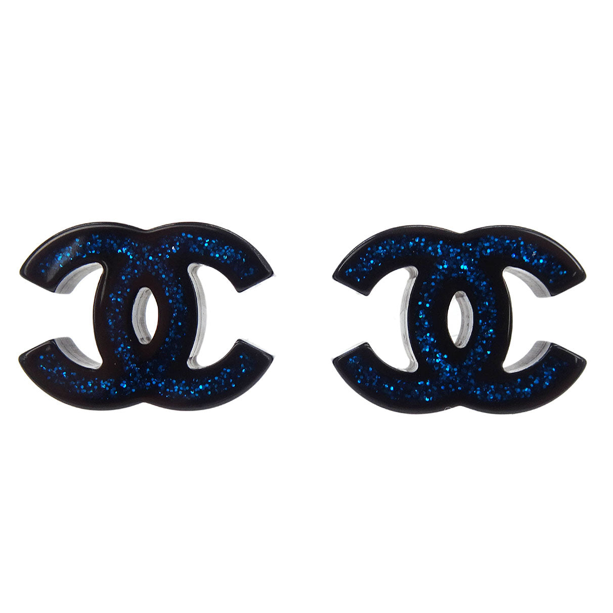 Chanel CC Piercing Earrings Black 17S