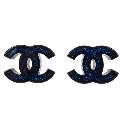 Chanel CC Piercing Earrings Black 17S