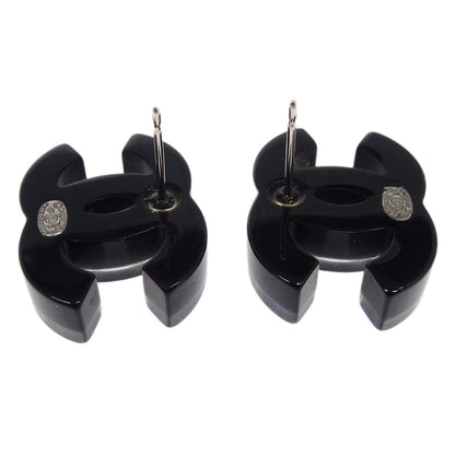 Chanel CC Piercing Earrings Black 17S