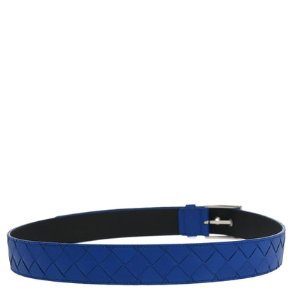 Bottega Veneta Blue Leather intrecciato Belt #38IN Small Good