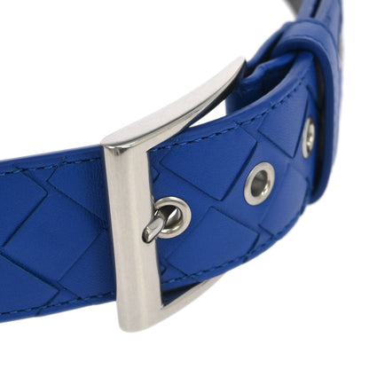 Bottega Veneta Blue Leather intrecciato Belt #38IN Small Good