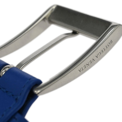 Bottega Veneta Blue Leather intrecciato Belt #38IN Small Good