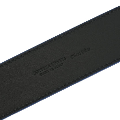 Bottega Veneta Blue Leather intrecciato Belt #38IN Small Good