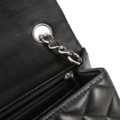 Chanel 2018-2019 Black Lambskin Classic Single Flap Shoulder Bag