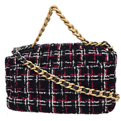 Chanel 2019 Navy Tweed 19 Dix-neuf 2way Shoulder Handbag