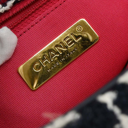 Chanel 2019 Navy Tweed 19 Dix-neuf 2way Shoulder Handbag