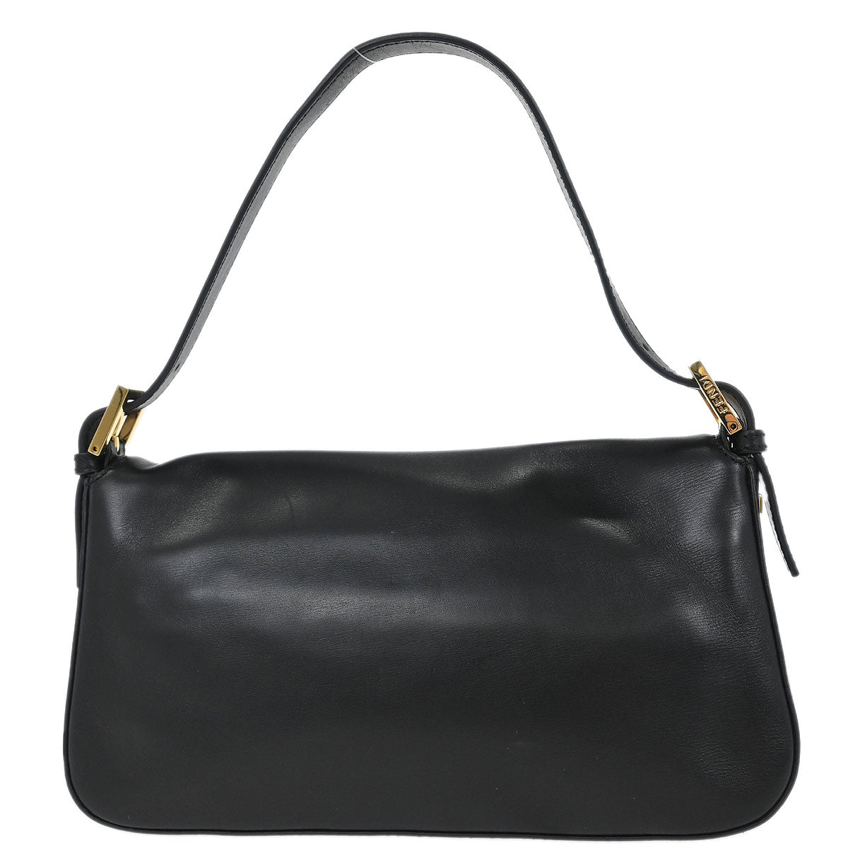 Fendi Black Leather Baguette Handbag
