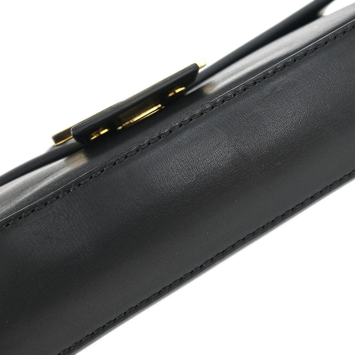 Fendi Black Leather Baguette Handbag