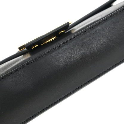 Fendi Black Leather Baguette Handbag