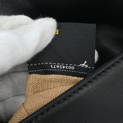 Fendi Black Leather Baguette Handbag