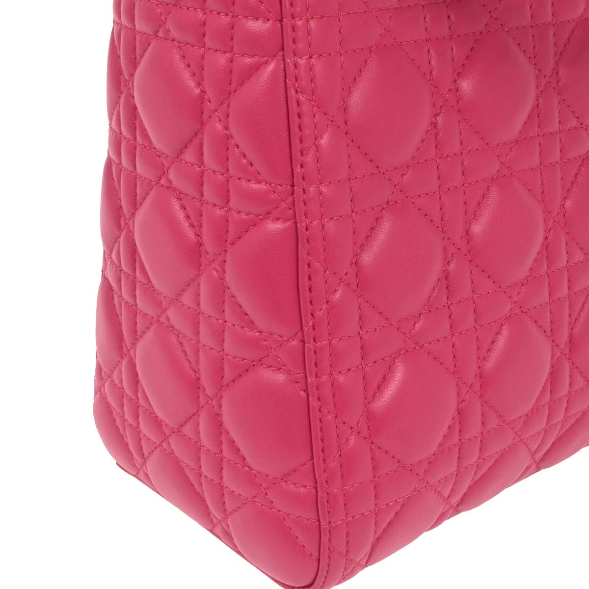 Christian Dior 2014 Pink Lambskin Lady Dior Cannage 2way Shoulder Handbag