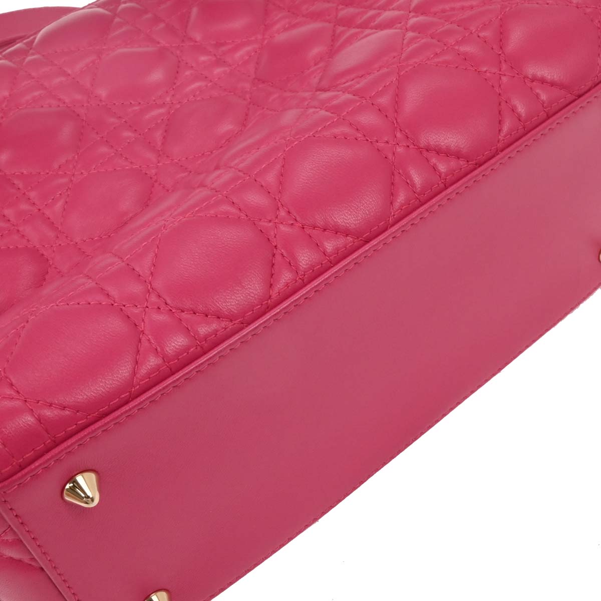 Christian Dior 2014 Pink Lambskin Lady Dior Cannage 2way Shoulder Handbag